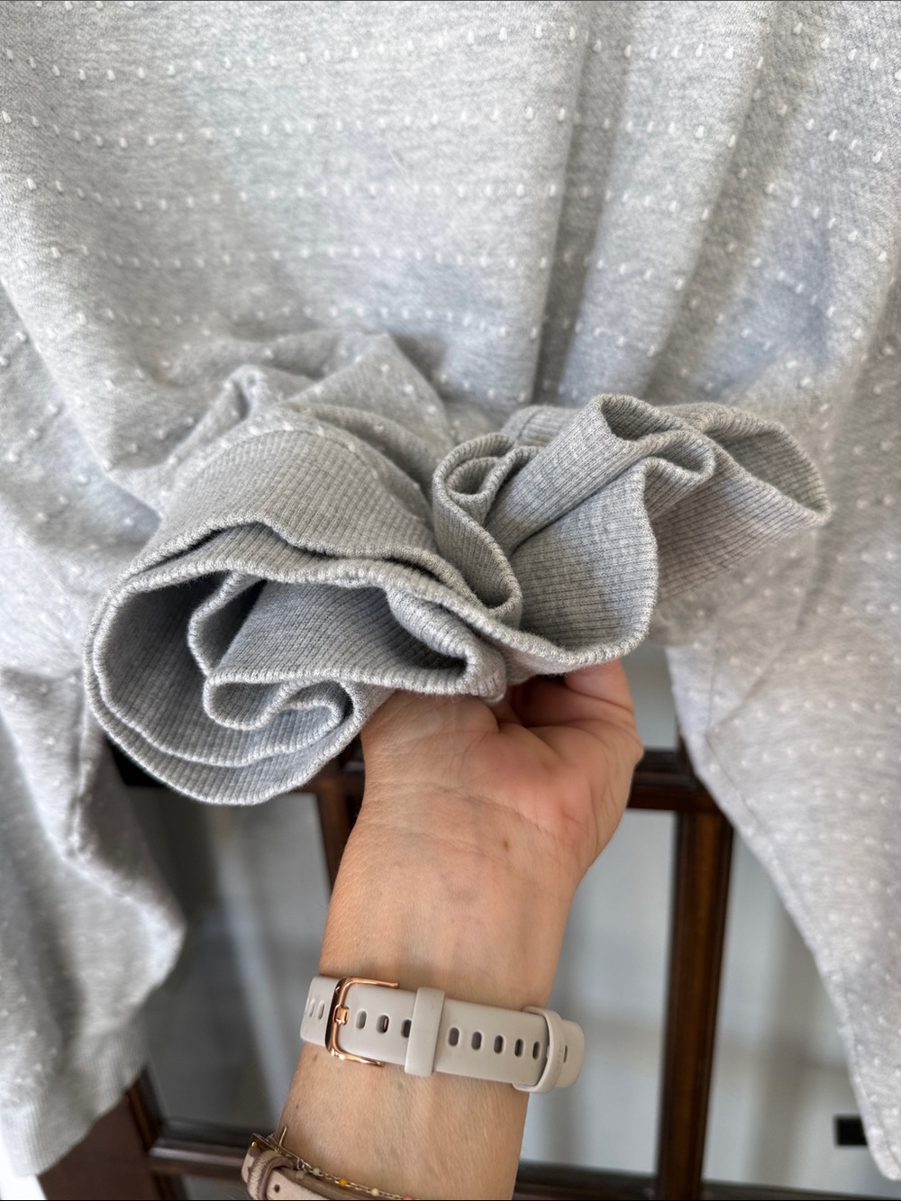 aerie Light Gray Crewneck Sweatshirt, gray sweater, aerie long sleeve top - Picture 6 of 8